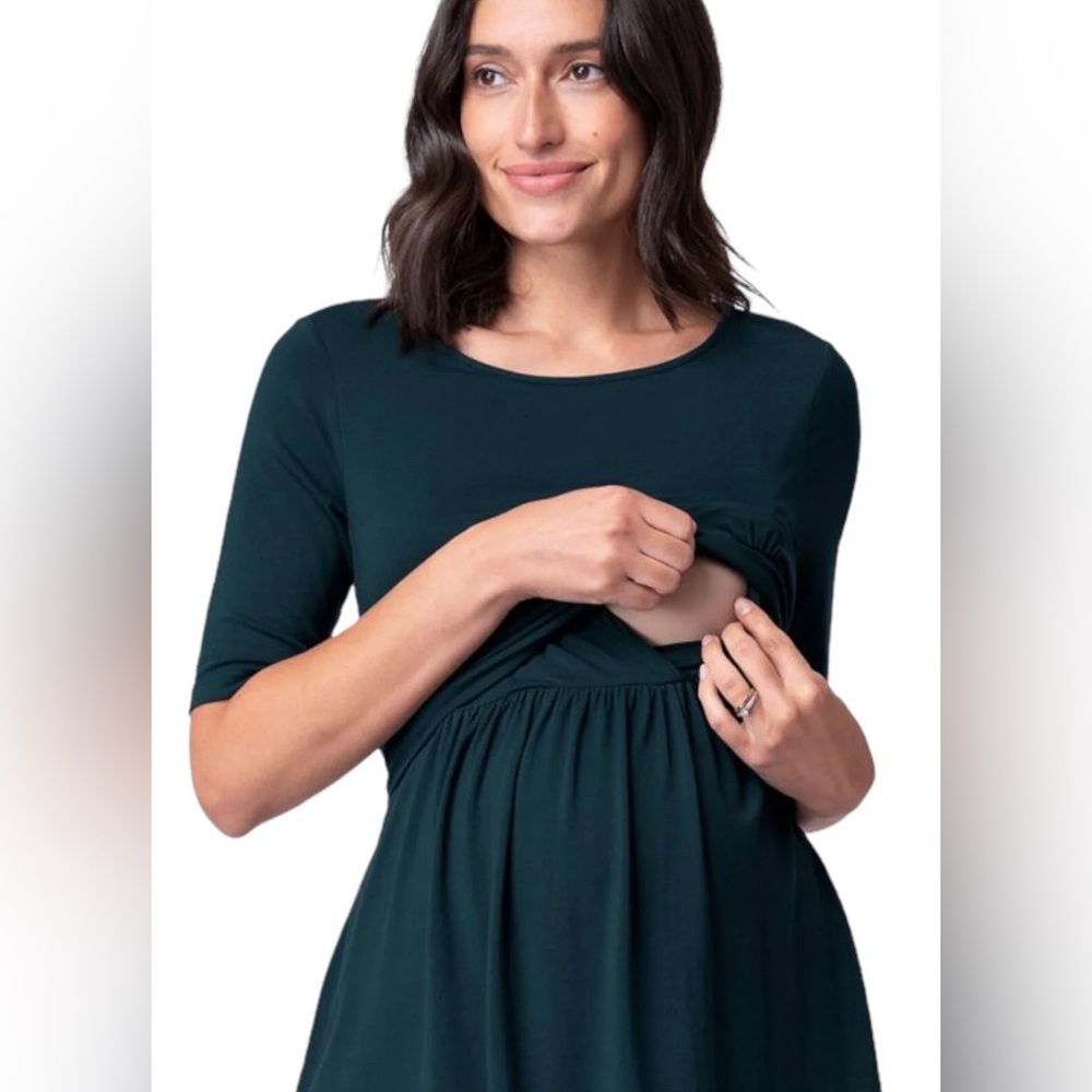 Seraphine maternity to nursing short sleeve fitted top XS - Picture 2 of 7